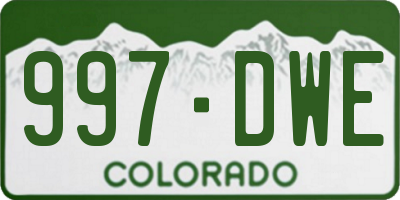 CO license plate 997DWE