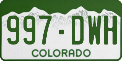 CO license plate 997DWH