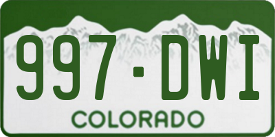 CO license plate 997DWI