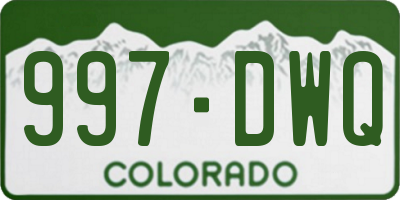 CO license plate 997DWQ