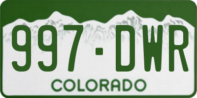 CO license plate 997DWR