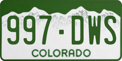 CO license plate 997DWS