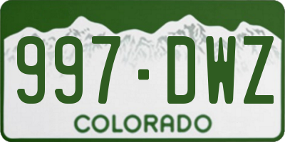 CO license plate 997DWZ