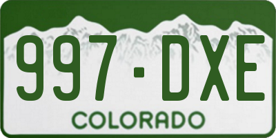 CO license plate 997DXE