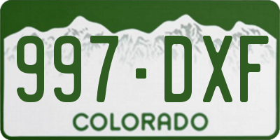 CO license plate 997DXF