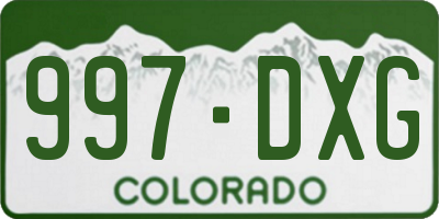 CO license plate 997DXG