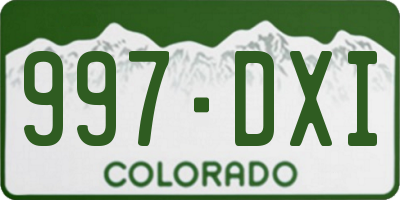 CO license plate 997DXI