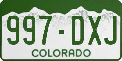 CO license plate 997DXJ