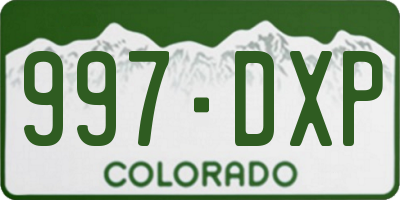 CO license plate 997DXP