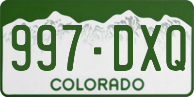 CO license plate 997DXQ