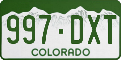 CO license plate 997DXT