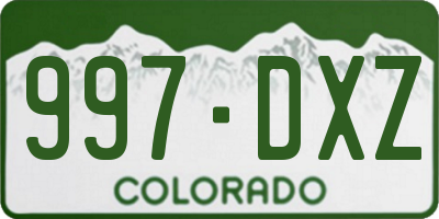 CO license plate 997DXZ
