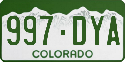 CO license plate 997DYA