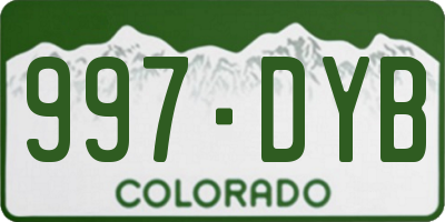 CO license plate 997DYB