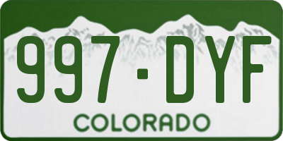 CO license plate 997DYF