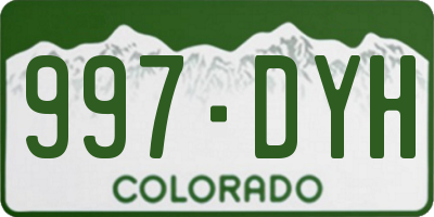 CO license plate 997DYH