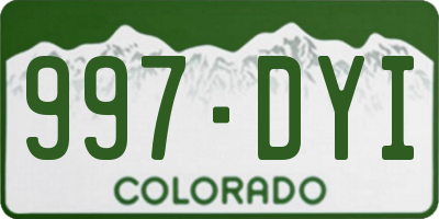 CO license plate 997DYI