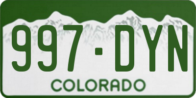 CO license plate 997DYN