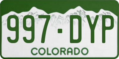 CO license plate 997DYP