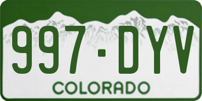 CO license plate 997DYV