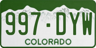 CO license plate 997DYW