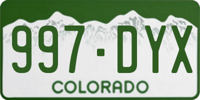 CO license plate 997DYX