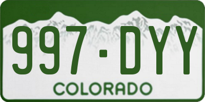 CO license plate 997DYY