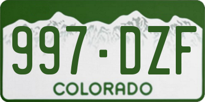 CO license plate 997DZF