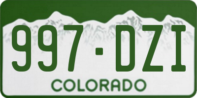 CO license plate 997DZI