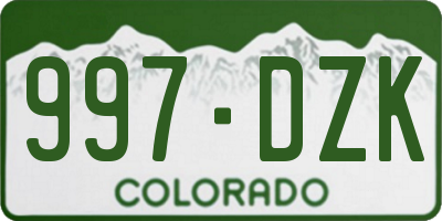 CO license plate 997DZK