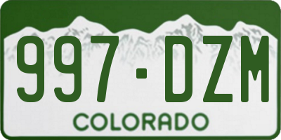 CO license plate 997DZM