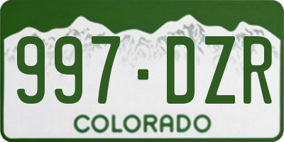 CO license plate 997DZR