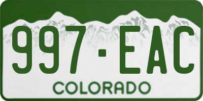 CO license plate 997EAC