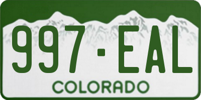 CO license plate 997EAL