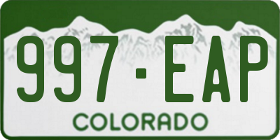CO license plate 997EAP