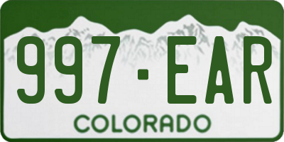 CO license plate 997EAR