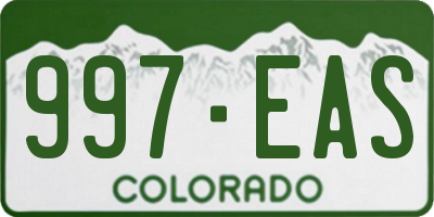 CO license plate 997EAS