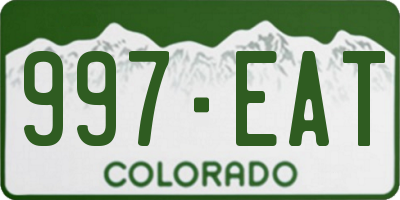 CO license plate 997EAT