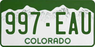 CO license plate 997EAU