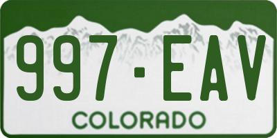 CO license plate 997EAV