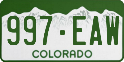 CO license plate 997EAW