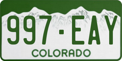 CO license plate 997EAY