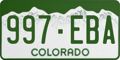 CO license plate 997EBA