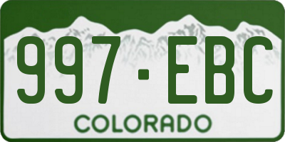 CO license plate 997EBC