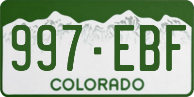 CO license plate 997EBF
