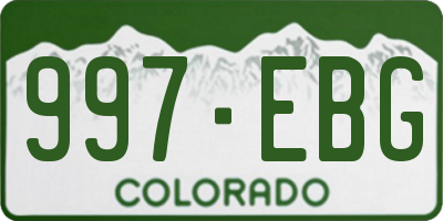 CO license plate 997EBG
