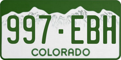 CO license plate 997EBH