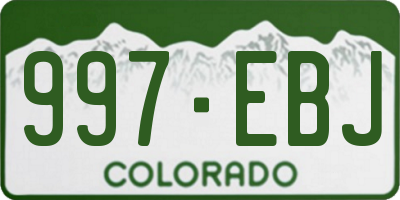 CO license plate 997EBJ