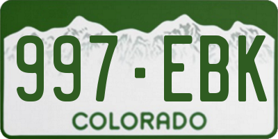 CO license plate 997EBK