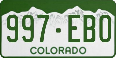 CO license plate 997EBO